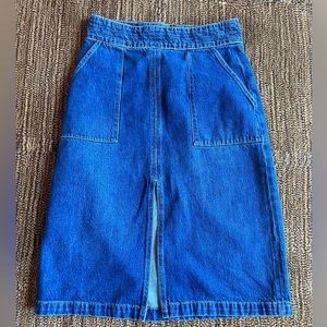 FRAME mid length denim skirt (size 26)